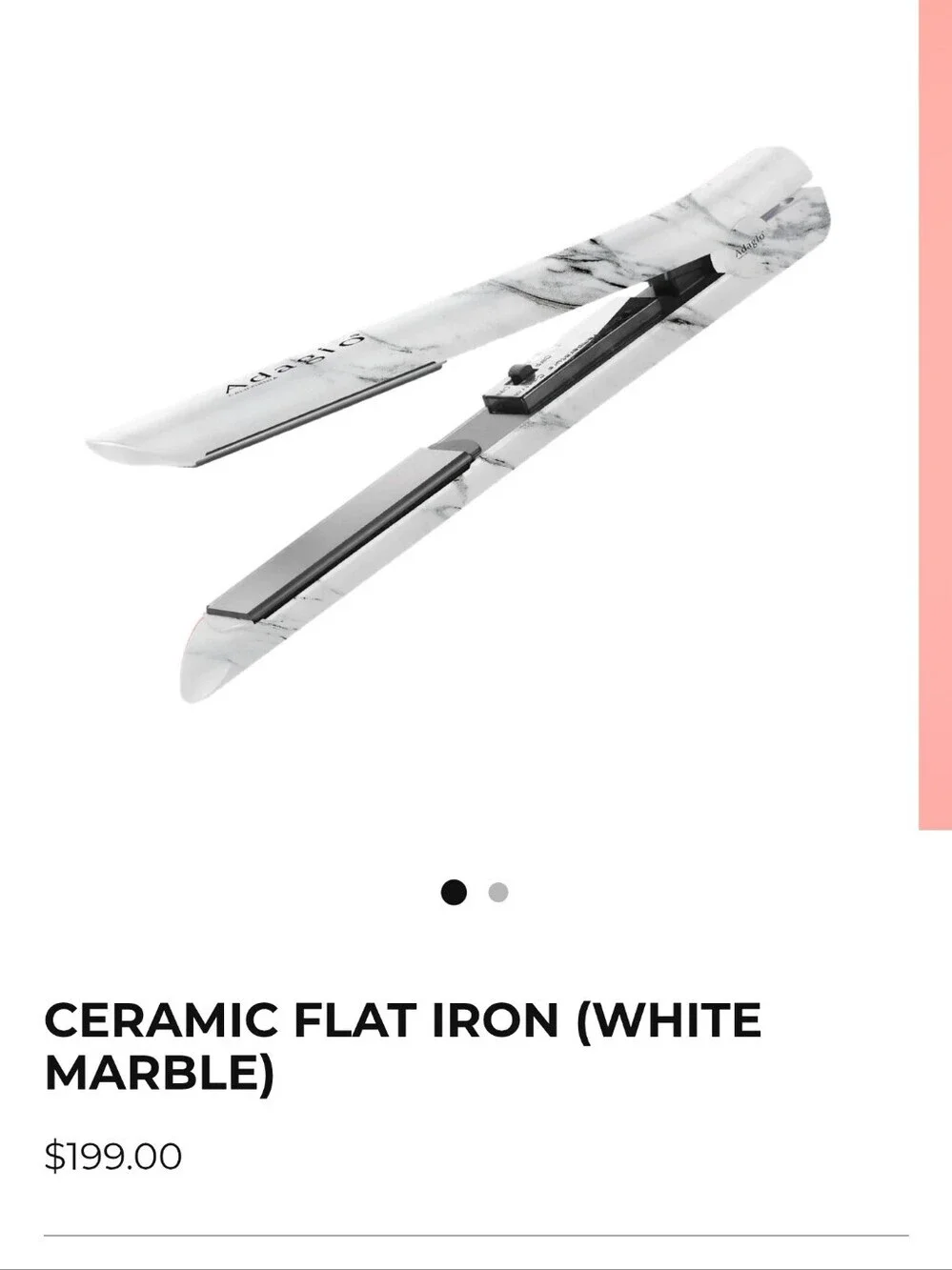 Adagio Ceramic Soft Touch Flat Iron - White